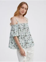 Menthol Women's Floral Blouse CAMAIEU - Ladies