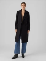 Women's black coat with wool blend VERO MODA Reno - Women