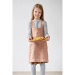 Dziecięcy pomarańczowy lniany fartuch Linen Tales Pinafore, 60x34 cm