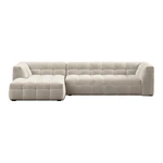 Beżowy aksamitny narożnik Windsor & Co Sofas Vesta, lewostronny