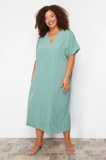 Trendyol Curve Mint Lyocell Woven Plus Size Dress