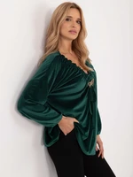 Dark green velour blouse large size