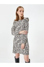 Koton Balloon Sleeve Dress Crew Neck Frilly