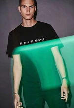 Black T-shirt with friends logo