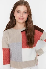 Trendyol Beige Knit Detailed Knitwear Sweater