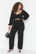 Trendyol Curve Black Cut Out Detailed Woven Overalls