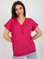 Basic fuchsia cotton blouse