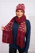 Women's set with scarf Anika K304 wine