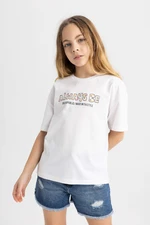 DEFACTO Girl Relax Fit Printed Short Sleeve T-Shirt