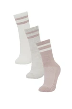 DEFACTO Women's 3-Pack Cotton Long Socks