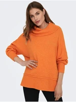 Orange women's oversize sweater ONLY Hazel - Women