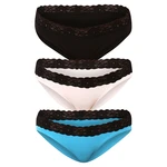 3PACK women's Styx panties with lace multicolored