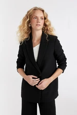 DEFACTO Oversize Wide Pattern Jacket Buttoned Collar Basic Plain Blazer Jacket