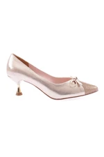 DGN K530 Women's Bow Detailed Short Thin Heeled Shoes