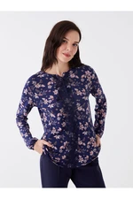 LC Waikiki Tie-Up Collar Floral Long Sleeve Women's Blouse