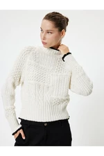 Koton High Collar Sweater Knitted Textured Piping Long Sleeve