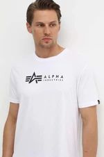 Bavlněné tričko Alpha Industries Alpha Label T 2 Pack bílá barva, s potiskem, 118534.09