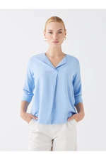 LC Waikiki Women's Loose Collar Plain Blouse