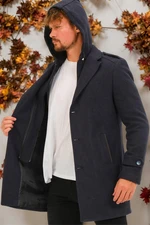 PLT8401 DEWBERRY MEN'S COAT-LIGHT DIAGONAL NAVY BLUE