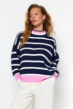 Trendyol Navy Blue Super Wide Fit Knitwear Sweater