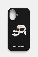 Puzdro na mobil Karl Lagerfeld iPhone 16 6.1 čierna farba, KLHMP16SSKCHPPLK