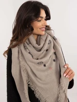 Women's grey scarf with fringe