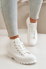 Women's sneakers with ankle choke Big Star white