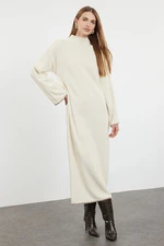 Trendyol Beige Sewing Detailed Long Knitwear Dress