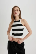 DEFACTO Fitted Striped Barbell Neck Knitted Tank Top