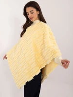 Light yellow women's fur poncho