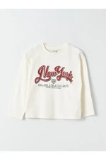 LC Waikiki Crew Neck Printed Long Sleeve Girls' T-Shirt