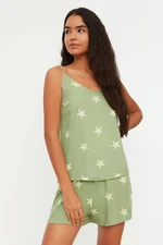 Trendyol Green Star Viscose Woven Pajamas Set