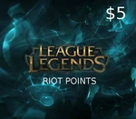 League of Legends 5 USD Prepaid RP Card LAS/LAN Server