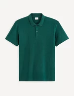 Dark green men's basic polo shirt Celio Feflame