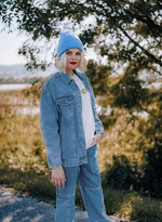 Trendyol Blue Oversize Trucker Denim Jacket