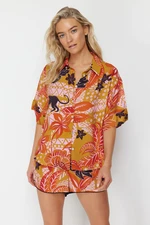 Trendyol Tropical Patterned Woven Shirt Shorts Set