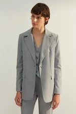 Trendyol Gray Premium Regular Lined Woven Blazer Jacket