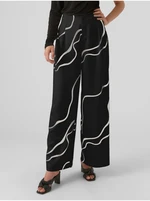 Women's black patterned trousers VERO MODA Merle - Women