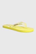 Žabky Calvin Klein Jeans BEACH SANDAL MONOGRAM TPU pánske, žltá farba