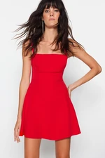 Trendyol Red A-Cut Woven Short Evening Dress