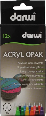 Darwi Acryl Opak Marker Set Conjunto de marcadores acrílicos. 12 x 3 ml
