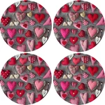 Bertoni Home Unisex's 4 Round Table Pads Set Valentine Hearts