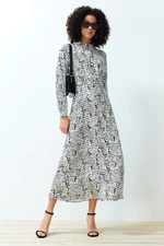 Trendyol Ecru Geometric Patterned Shirt Dress