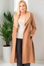 Z6671 DEWBERRY LADIES' COAT-PLAIN CAMEL