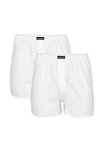 Pánské klasické boxerky s knoflíčky ATLANTIC 2PACK - bílé