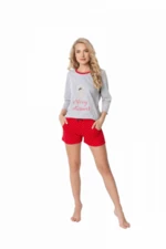 Aruelle Cookie Short Grey-Red Dámské pyžamo XL šedo-červená