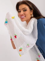 White women's scarf with cotton