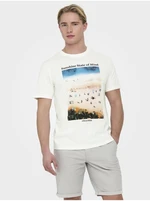 Men's cream T-shirt ONLY & SONS Kolton - Men