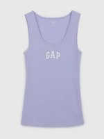 Light purple women's ribbed tank top with GAP logo