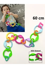 Chain mouthguard-17 piece locked teether rattle 60 Cm